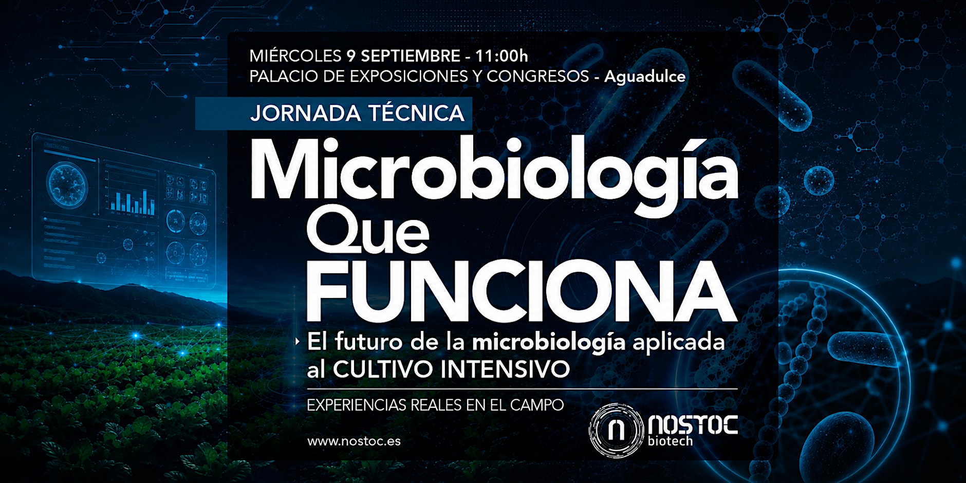 Jornada tecnica Microbiologia que funciona - Almeria 9 septiembre 2026 Jornada tecnica Microbiologia que funciona: 9 de septiembre de 2026, Palacio de Exposiciones y Congresos de Aguadulce, Almeria